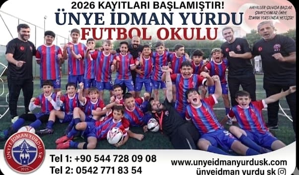 Ünye idman yurdu 2026 futbol okulu kayıtları başladı
